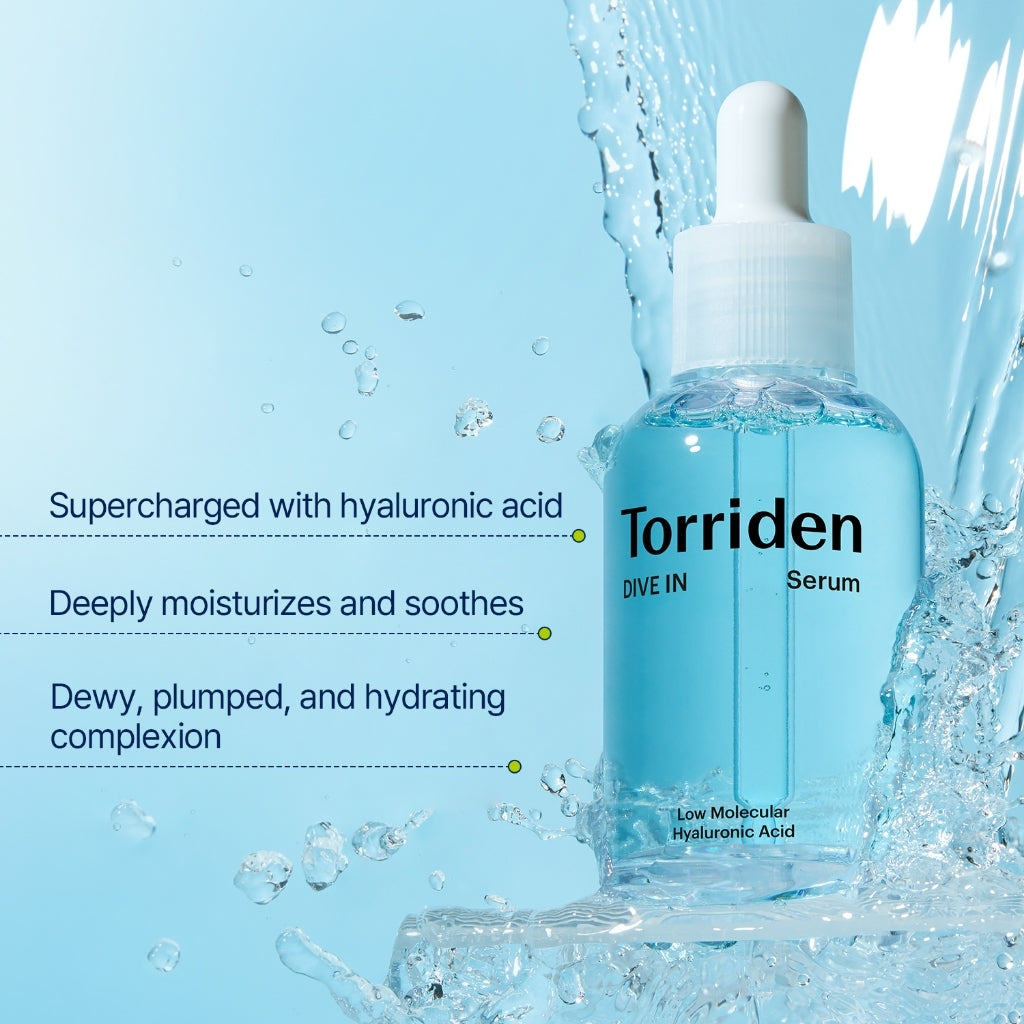Torriden DIVE IN Low Molecular Hyaluronic Acid Serum for Moisture Glow, Inner Deep Moisutre, 50ml