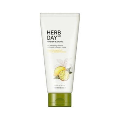 THE FACE SHOP Herb Day 365 Facial Foaming Cleanser - Mung Bean, Aloe Green Tea, Lemon Grapefruit