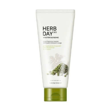 THE FACE SHOP Herb Day 365 Facial Foaming Cleanser - Mung Bean, Aloe Green Tea, Lemon Grapefruit