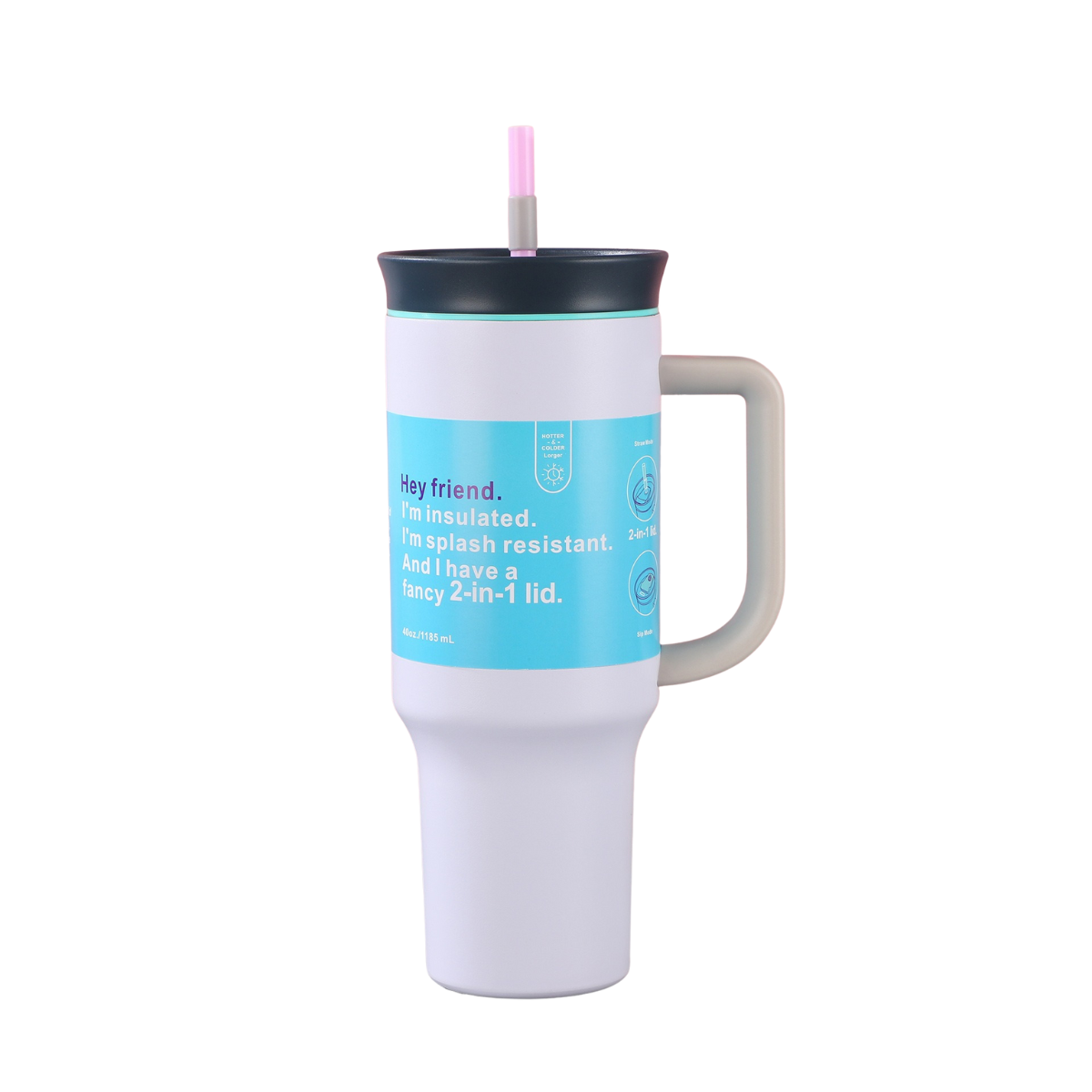 UrbanGrip™ 40oz Insulated Stainless Steel Tumbler with Handle