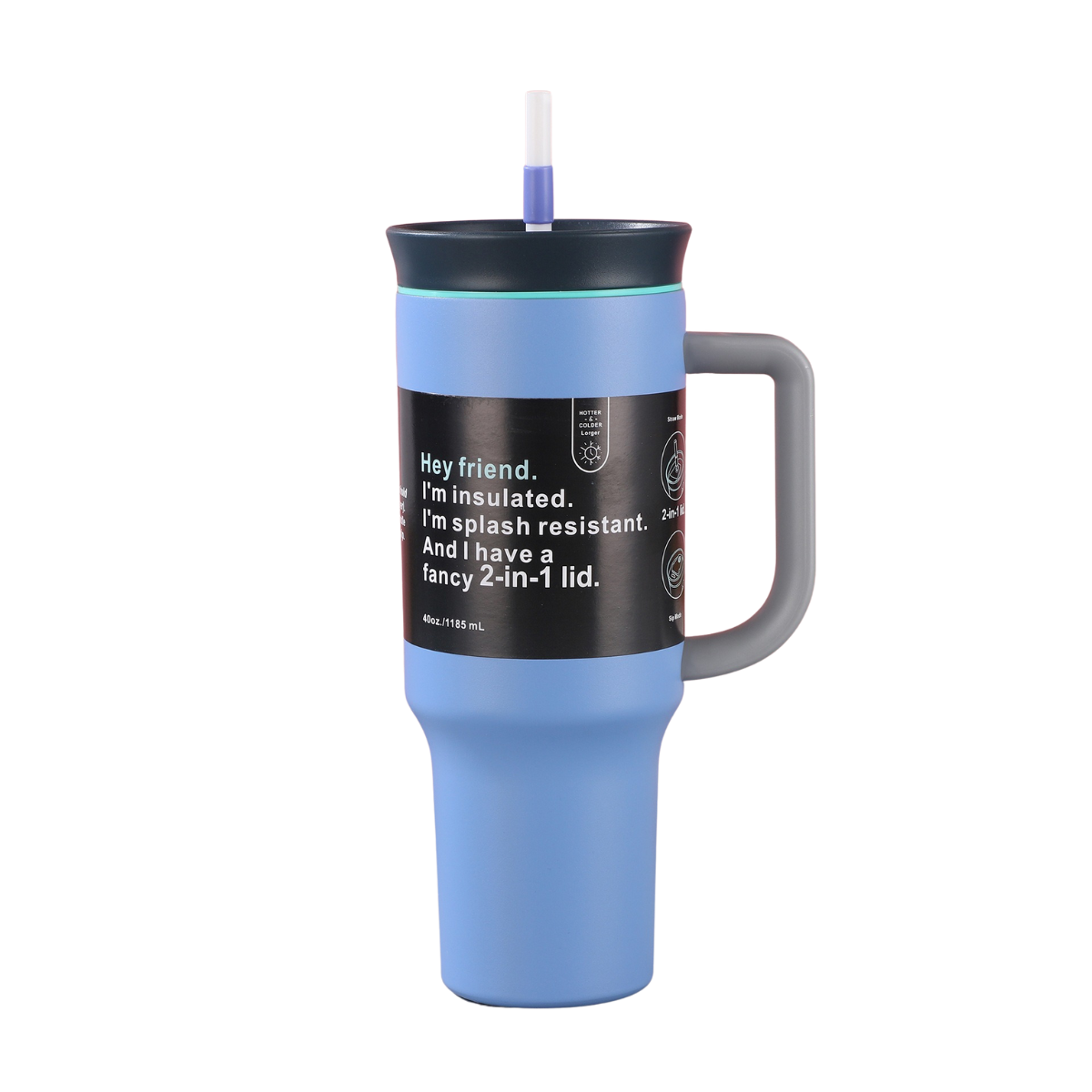 UrbanGrip™ 40oz Insulated Stainless Steel Tumbler with Handle