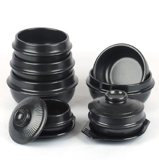 Korean Cray Pot with tray+ Lid (Ddukbaegi) Korean Stone Pot
