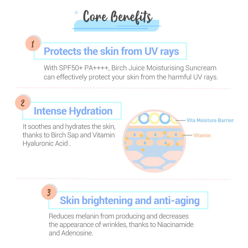 ROUND LAB Birch Juice Moisturizing Sunscreen 50ml+50ml Set