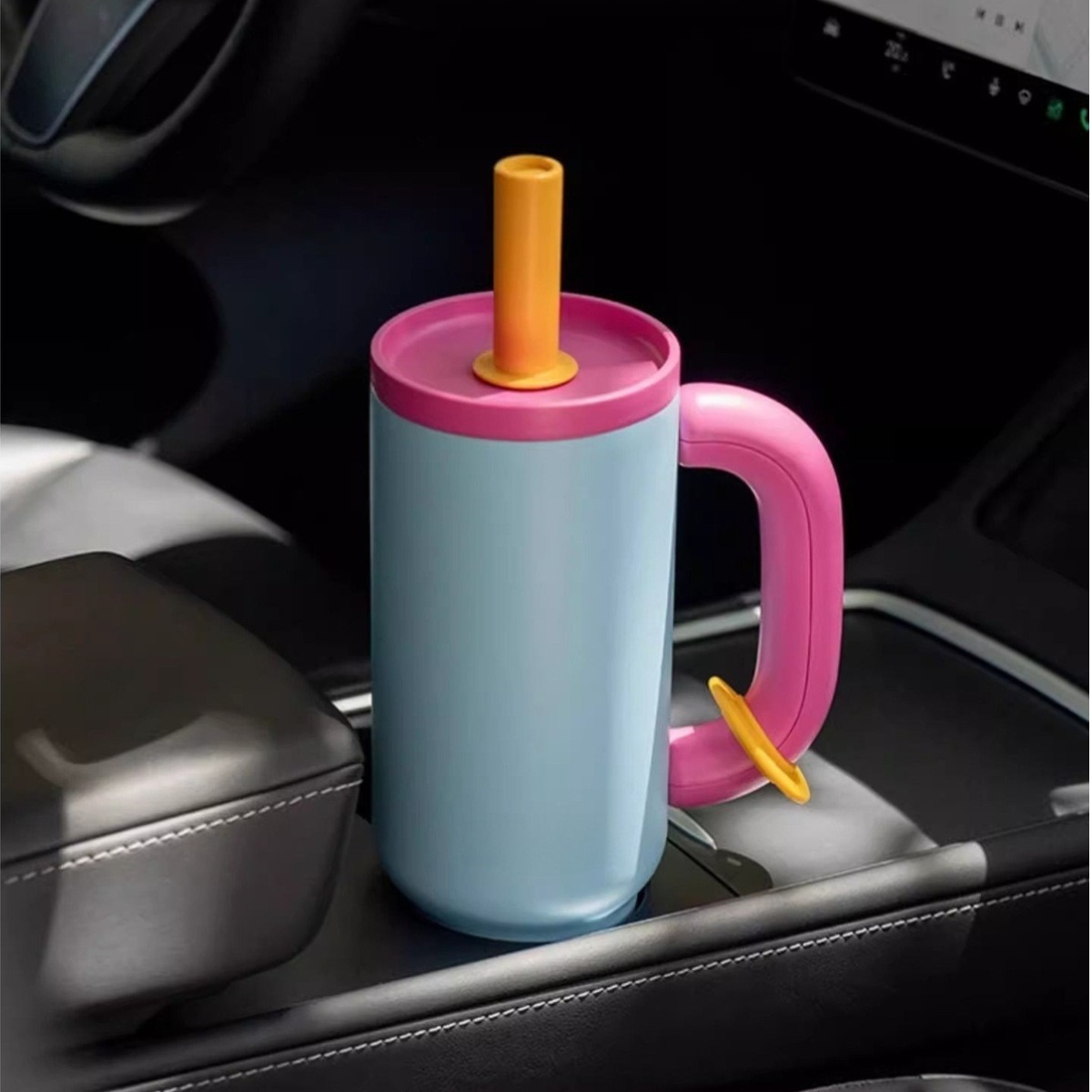 40oz Stainless Steel Travel Tumbler with Handle & Lid