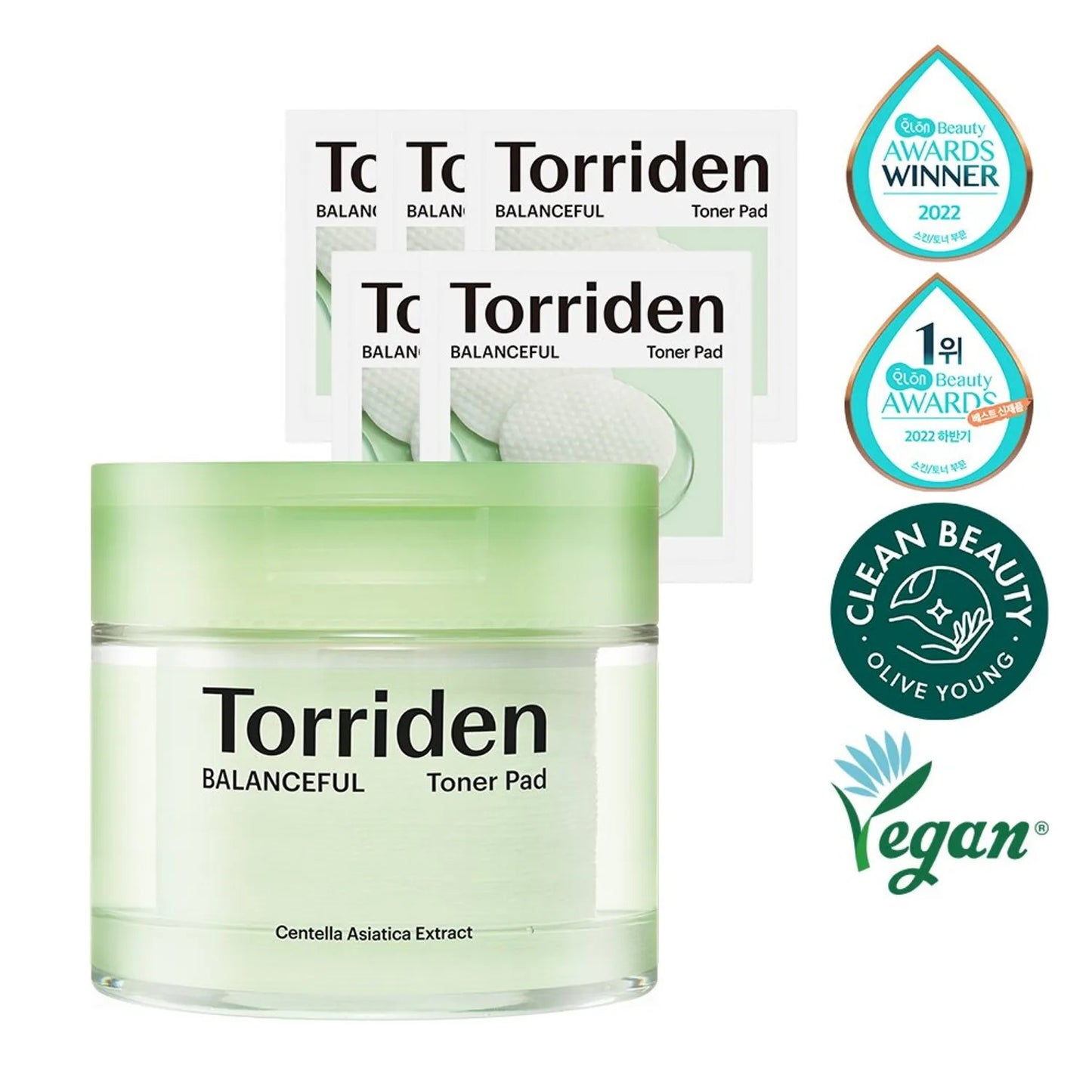 Torriden Balanceful Cica Toner Pad 60 Pads Special Set (60 +10 Pads)