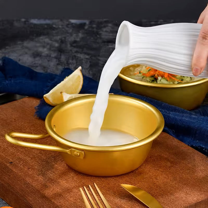 Korean Golden Cup (Makgeolli Cup) Korean Rice Wine bow