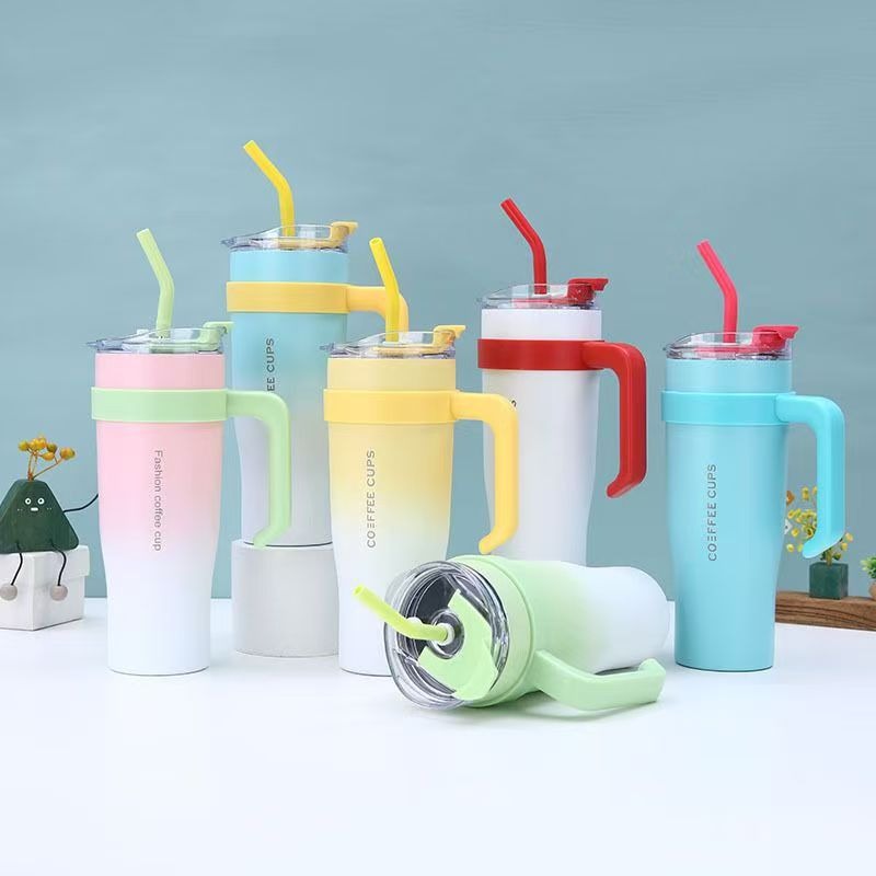 Pastel Handle Tumbler 40oz β With Straw & Lid | Office & Travel Mug