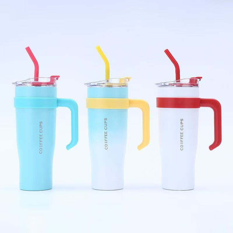 Pastel Handle Tumbler 40oz β With Straw & Lid | Office & Travel Mug