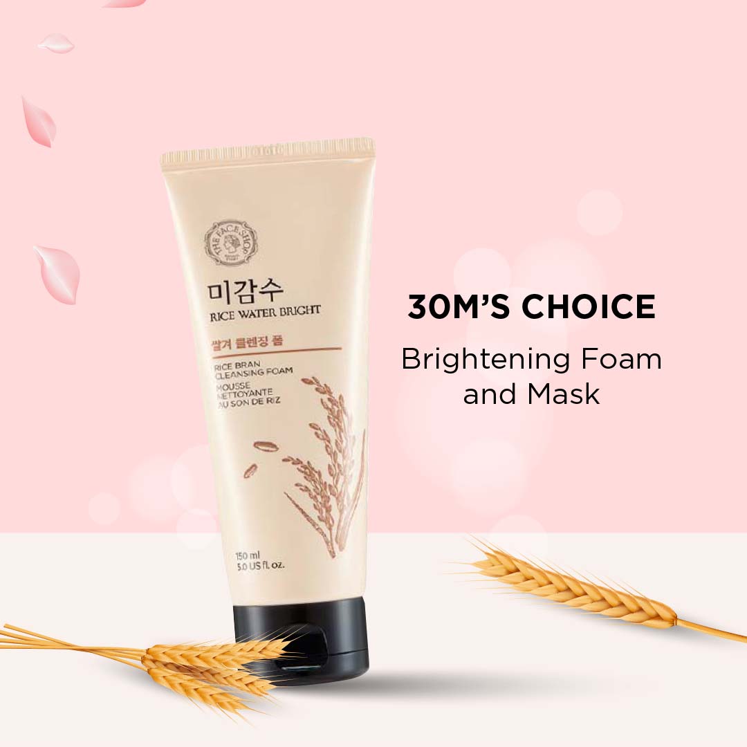 THE FACE SHOP Rice Water Bright Rice Bran Foaming Cleanser 150ml