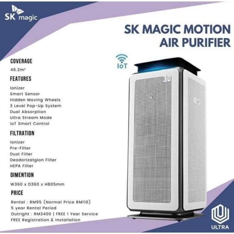 [Big Promo] SK Magic Air Purifier - Air Motion