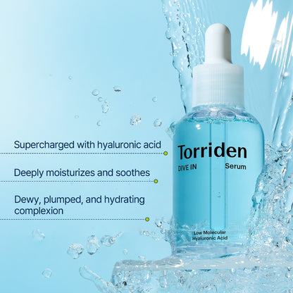 Torriden DIVE IN Low Molecular Hyaluronic Acid Serum for Moisture Glow, Inner Deep Moisutre, 50ml