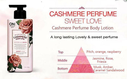 LG ON THE BADY Cashmere Perfume BODY LOTION 400ml