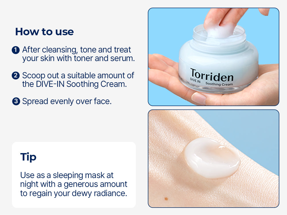 Torriden DIVE IN Low Molecular Hyaluronic Acid Facial Soothing Cream 100ml