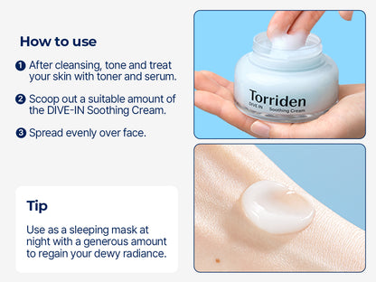 Torriden DIVE IN Low Molecular Hyaluronic Acid Facial Soothing Cream 100ml