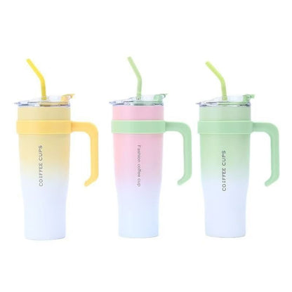 Pastel Handle Tumbler 40oz – With Straw & Lid | Office & Travel Mug