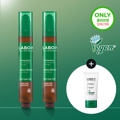 LABO-H Scalp Strengthening Clinic Hairline Ampoule 15ml + 15ml (+Shampoo 50ml)