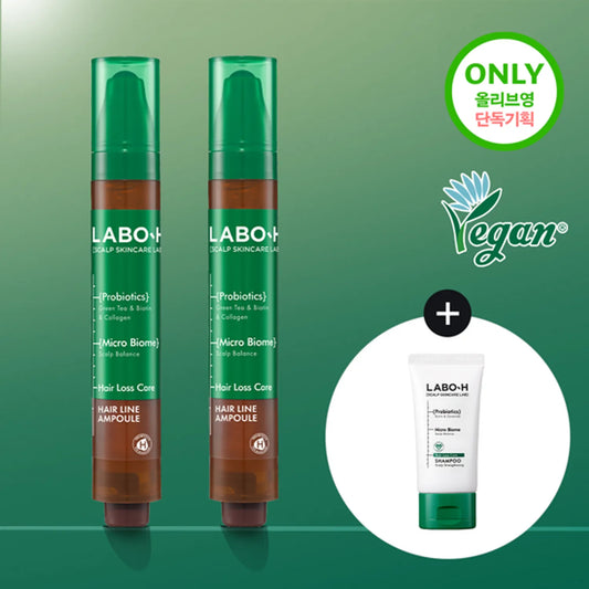 LABO-H Scalp Strengthening Clinic Hairline Ampoule 15ml + 15ml (+Shampoo 50ml)