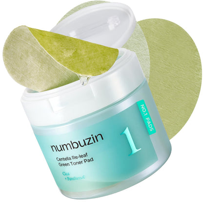 [TANNING POCHAKO EDITION] numbuzin No. 1 Centella Re-leaf Green Toner Pad 70P Set (+Refill 70P)
