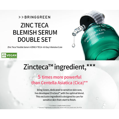 [BRING GREEN] Zinc Teca Blemish Serum 25ml (+ Refill 25ml) | 1st Place Trouble Serum